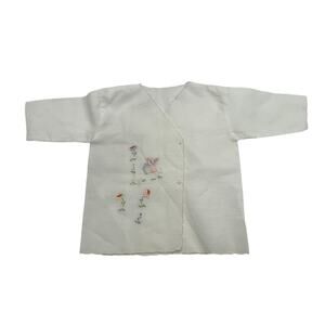 Handmade Vintage Baby Lamb White Cotton Infant Baby Shirt Newborn